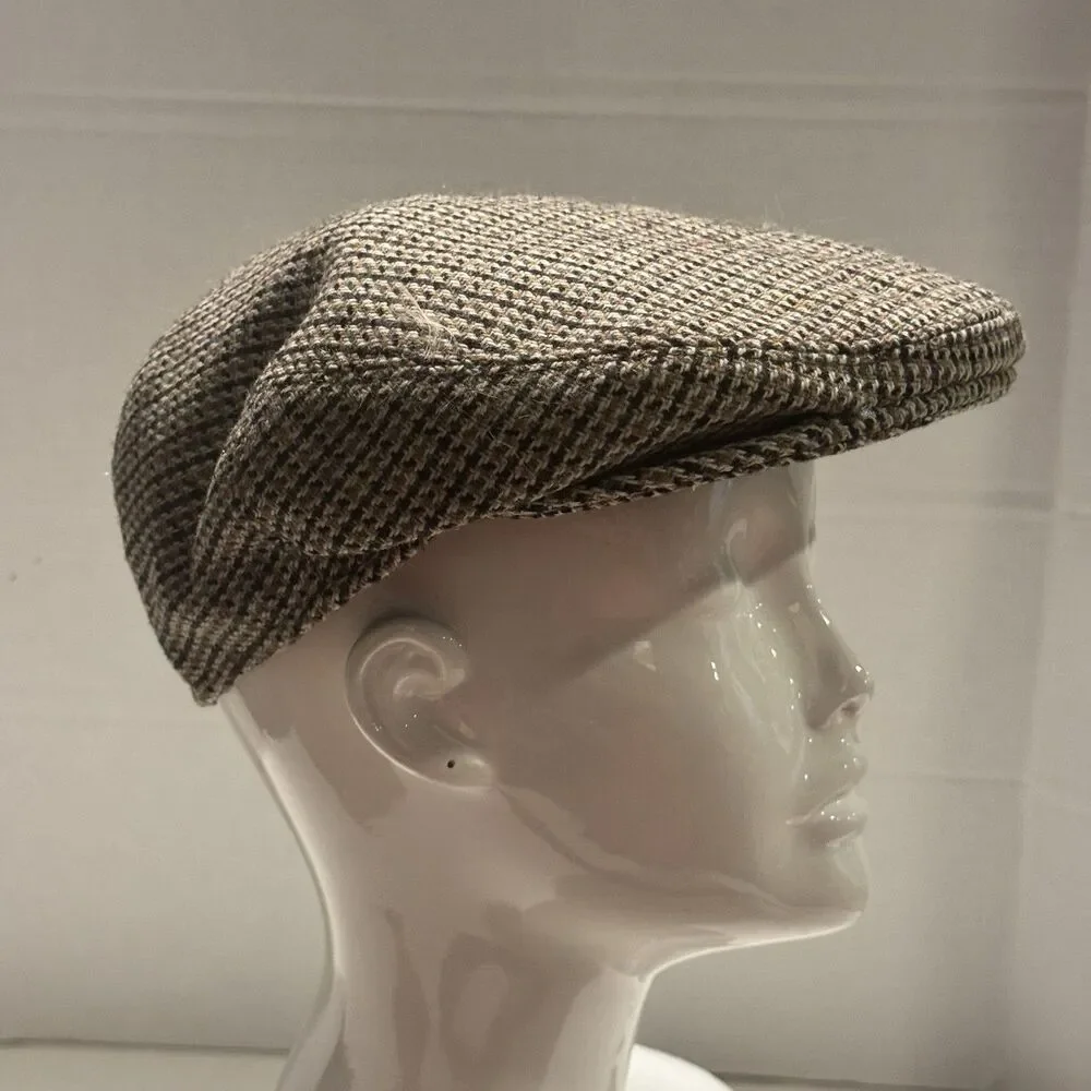Vintage Kangol Heritage Tweed Lined Newsboy Flat Hat Cap Men's